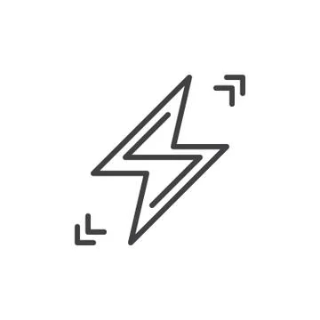 Lightning bolt line icon, outline vector sign, linear style pictogram Stock Illustration