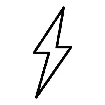 Lightning bolt linear logo mark in black and white Stock Illustration