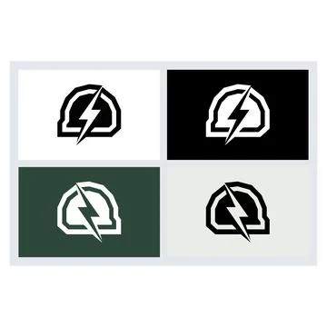 Lightning Bolt Logo Design in Minimalist Style Stock-Illustration