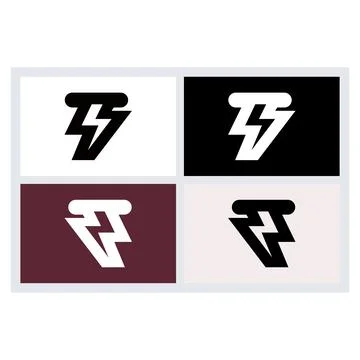 Lightning Bolt Logo Design Set Minimalist Icon Illustrazione stock