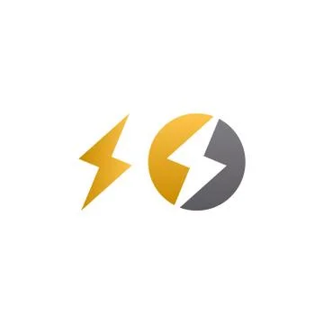 Lightning bolt logo icon element Stock Illustration