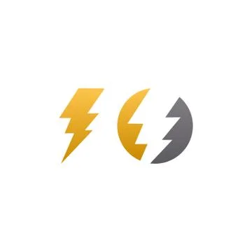 Lightning bolt logo icon element Stock Illustration