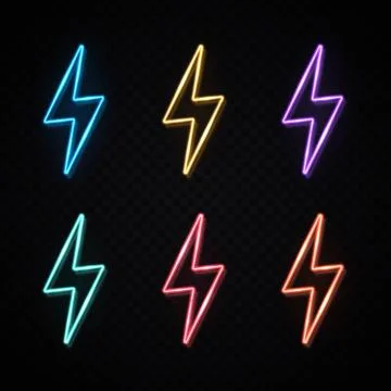 Lightning bolt logo set on transparent background. Stock Illustration