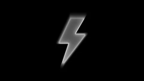 Lightning bolt neon sign glowing with bright white energy and strobe effect.. Stock Footage 334829832