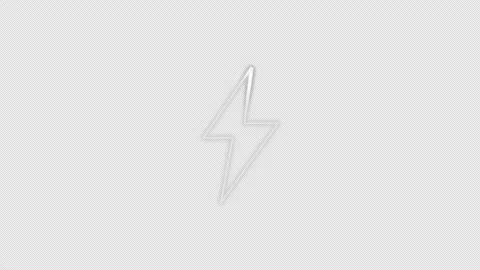 Lightning Bolt Neon Sign Icon Light Sweep, Seamless Loop, White Alpha 4K Stock Footage 340547421