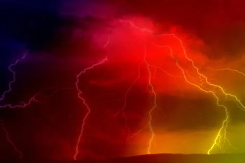 Lightning bolt at night - illustration Illustrazione stock