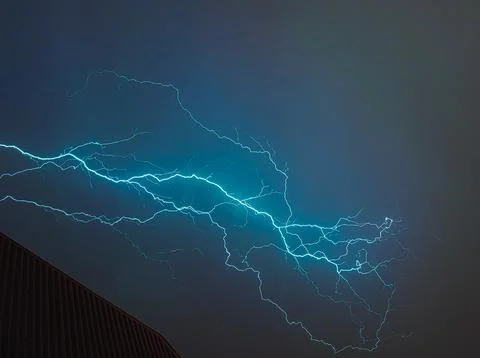 Lightning bolt in the night Stock Photos