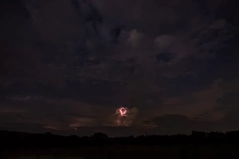 Lightning bolt at night Stock Photos
