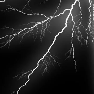 Lightning bolt in the night sky Stock Illustration
