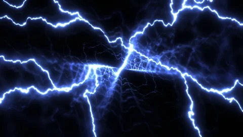 Lightning bolt or electrical charge bursting from center of screen Stock Footage 119655851