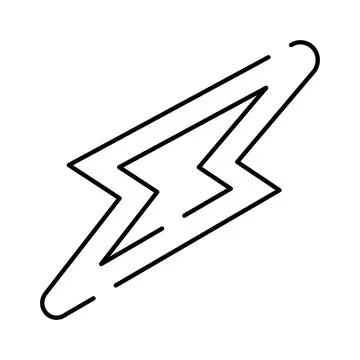 Lightning bolt outline representing energy and power Stock Illustration