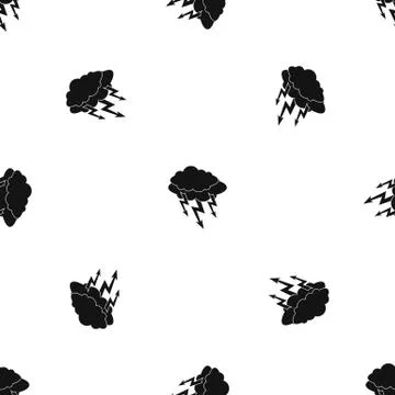 Lightning bolt pattern seamless black Stock Illustration