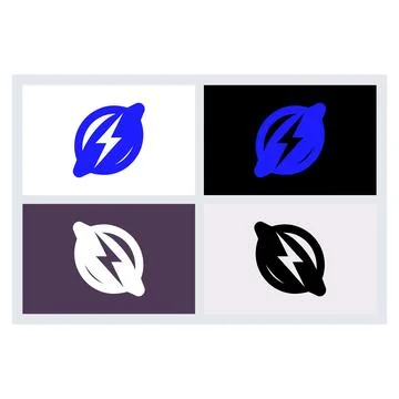 Lightning Bolt Planet Logo Icon Vector Design Stock-Illustration