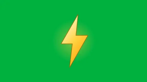 Lightning Bolt Reaction Icon – Green Screen Video stock 342617536