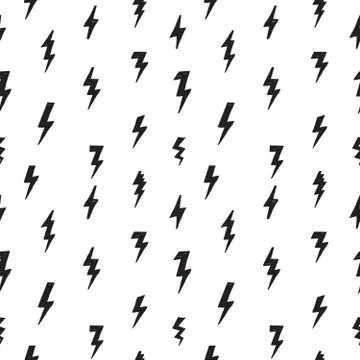 Lightning bolt seamless pattern. Grunge strike ornamental backgr Stock Illustration