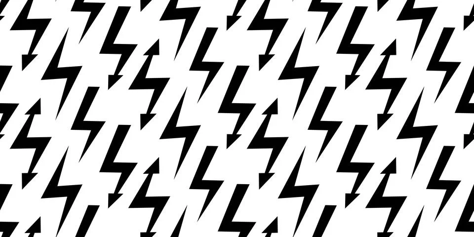 Lightning bolt seamless pattern. Thunder bolt repeating wallpaper. Flash Stock Illustration