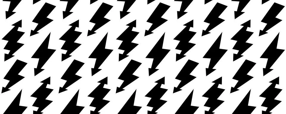 Lightning bolt seamless pattern. Thunder bolt repeating background. Flash Stock Illustration