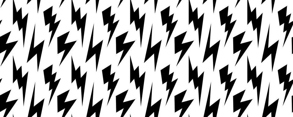 Lightning bolt seamless pattern. Thunder bolt repeated background. Flash Stock Illustration