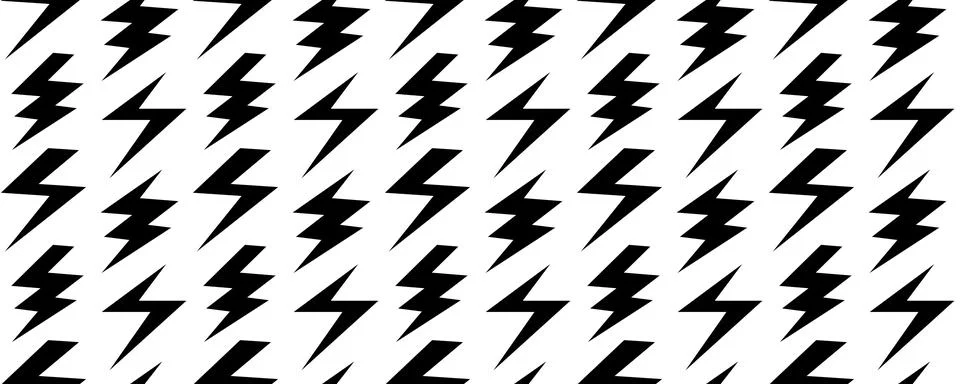 Lightning bolt seamless pattern. Thunder bolt repeated background. Flash Stock Illustration