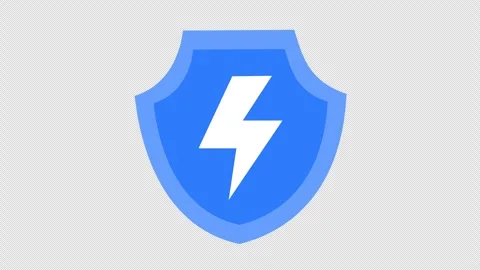 Lightning bolt security shield icon isolated on a transparent background Stock Footage 329375080