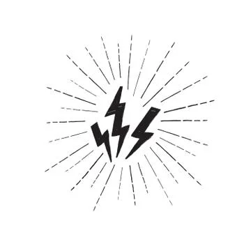 Lightning bolt set. Grunge strike icon. Power sign. Thunderbolt Stock Illustration