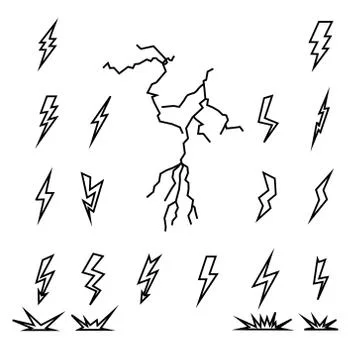 Lightning Bolt Set Stock Illustration
