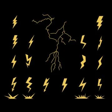 Lightning Bolt Set Stock Illustration