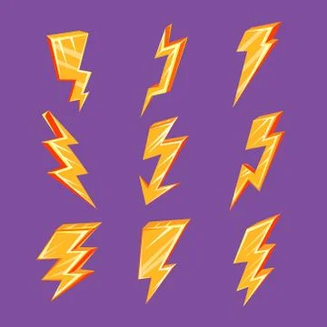 Lightning Bolt Set Illustrazione stock