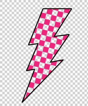 Lightning Bolt Shape Filled With A Checkered Pattern black Stock Illustration