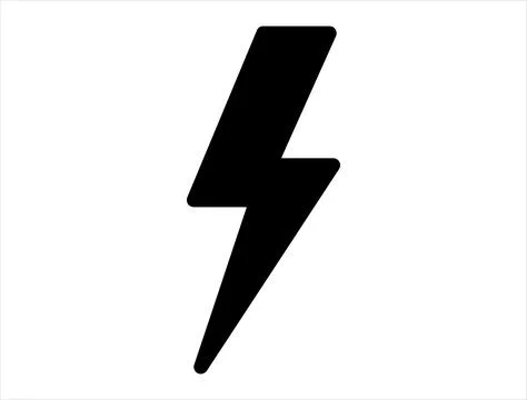 Lightning bolt silhouette vector artl Stock Illustration