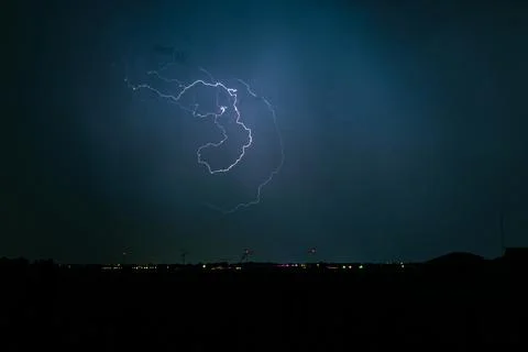 Lightning Bolt in the Sky Stock Photos