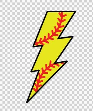 Lightning Bolt With Softball Lacing 스톡 일러스트