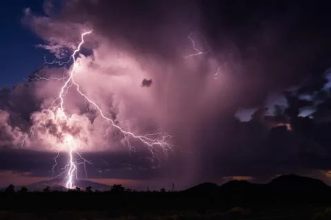 Lightning bolt in a storm Stock Photos