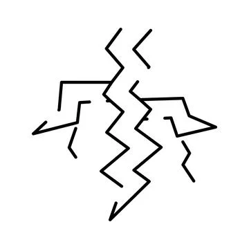 Lightning bolt strike and electricity discharge symbol Stock Illustration