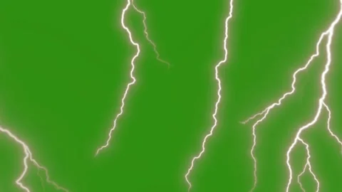 Lightning bolt strike animation effect on green screen Stock Footage 314932236