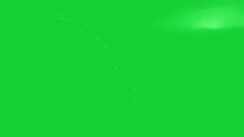 Lightning bolt strike animation on green background. Stock Footage 336331446