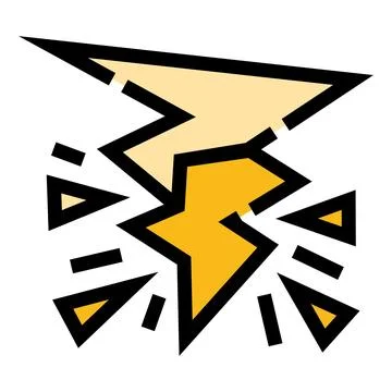 Lightning bolt strike creating powerful electrical impact Illustrazione stock