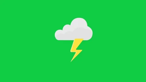A lightning bolt striking from cloud on green screen for thunderstorms. Stock Footage 296635970