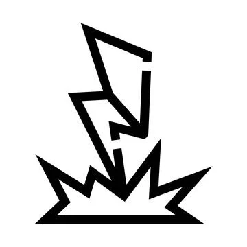 Lightning bolt striking ground with impact effect Stock Illustration
