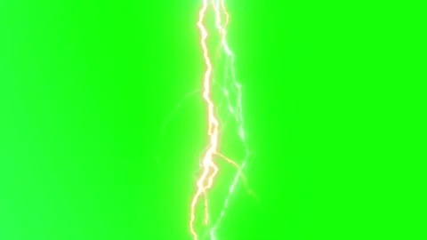 Lightning bolt striking vibrant green background with dynamic energy Stock Footage 346438571