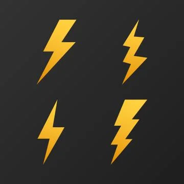 Lightning bolt. Thunder bolt, lighting strike expertise. Vector illustration. Stock Illustration