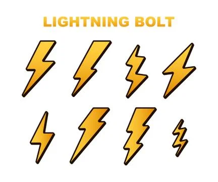 Lightning bolt. Thunder bolt, lighting strike expertise. Vector illustration. Stock Illustration