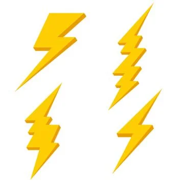 Lightning bolt vector illustration isolated on white background Stock Illustration