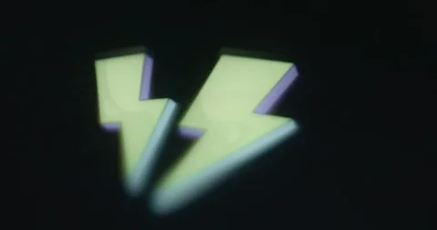 Lightning bolts on black background Stock Footage 313436458