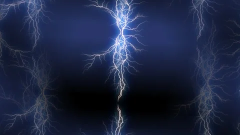 Lightning bolts on a dark blue background	 Stock Footage 265614248