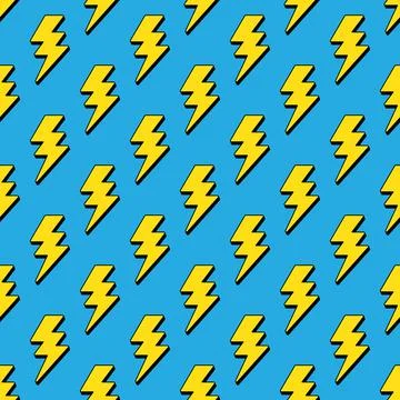 Lightning bolts pattern. Thunder bolt pattern energy lightning vector background Stock Illustration