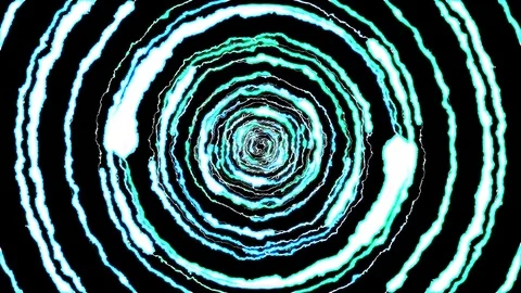 Lightning bolts round tunnel flight on black background animation new quality Stock-Footage 112184281