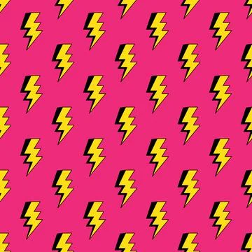 Lightning bolts seamless pattern in cartoon, comic style. 스톡 일러스트