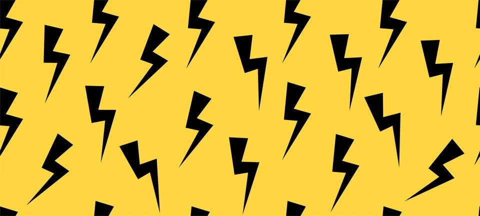Lightning bolts seamless pattern. Thunder bolt , power electric flash. Vect.. Stock Illustration