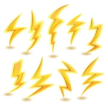 Lightning Bolts Set 스톡 일러스트